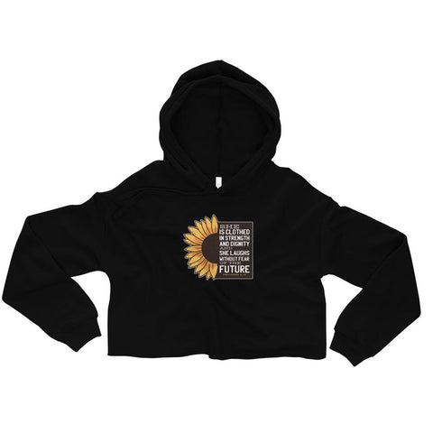 WOMENS CROP HOODY SUNFLOWER MOTIVATIONAL QUOTES HOODIES THE SUCCESS MERCH 