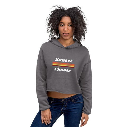 WOMENS CROP HOODY SUNSET CHASER MOTIVATIONAL QUOTES HOODIES THE SUCCESS MERCH Storm S 