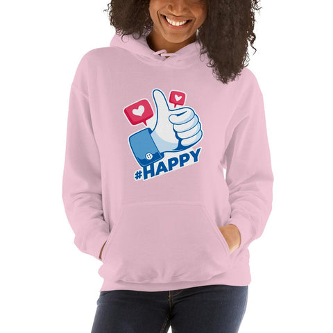 WOMENS HOODIE HAPPY DESIGN MOTIVATIONAL QUOTES HOODIES THE SUCCESS MERCH Light Pink S 