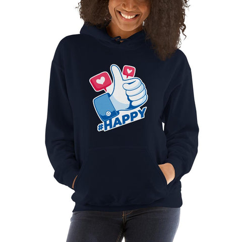 WOMENS HOODIE HAPPY DESIGN MOTIVATIONAL QUOTES HOODIES THE SUCCESS MERCH Navy S 