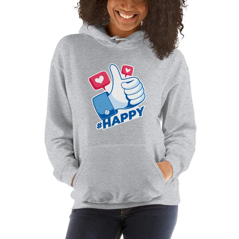 WOMENS HOODIE HAPPY DESIGN MOTIVATIONAL QUOTES HOODIES THE SUCCESS MERCH Sport Grey S 