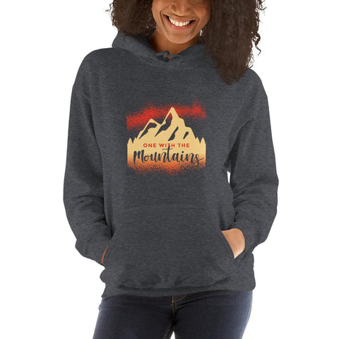 WOMENS HOODIE ONE WITH THE MOUNTAINS MOTIVATIONAL QUOTES HOODIES THE SUCCESS MERCH Dark Heather S 