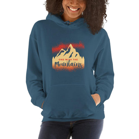 WOMENS HOODIE ONE WITH THE MOUNTAINS MOTIVATIONAL QUOTES HOODIES THE SUCCESS MERCH Indigo Blue S 