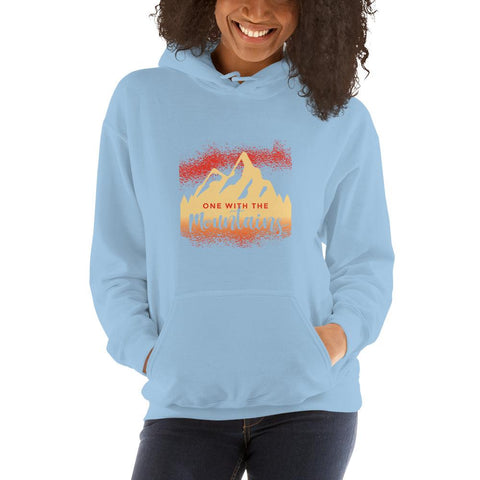 WOMENS HOODIE ONE WITH THE MOUNTAINS MOTIVATIONAL QUOTES HOODIES THE SUCCESS MERCH Light Blue S 