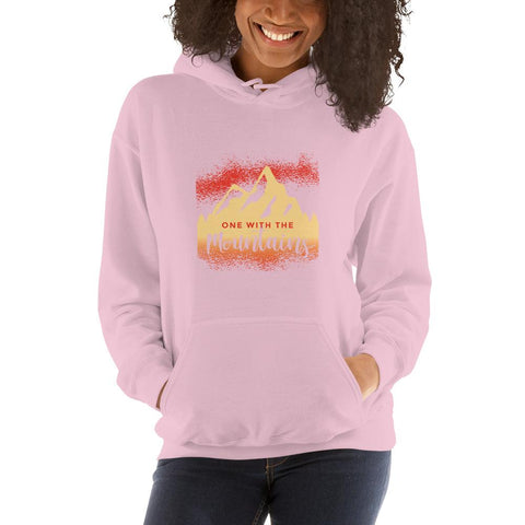 WOMENS HOODIE ONE WITH THE MOUNTAINS MOTIVATIONAL QUOTES HOODIES THE SUCCESS MERCH Light Pink S 