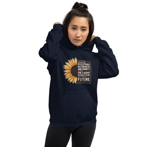WOMENS HOODIE SUNFLOWER MOTIVATIONAL QUOTES HOODIES THE SUCCESS MERCH Navy S 