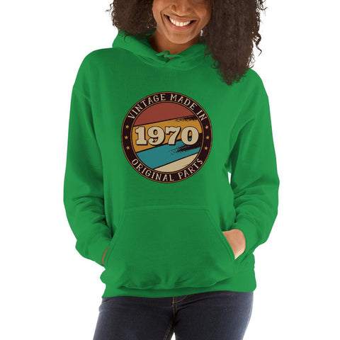 WOMENS HOODIE VINTAGE MADE IN 1970 MOTIVATIONAL QUOTES HOODIES THE SUCCESS MERCH Irish Green S 