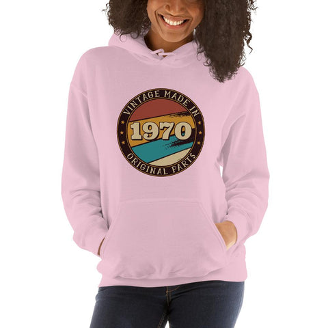 WOMENS HOODIE VINTAGE MADE IN 1970 MOTIVATIONAL QUOTES HOODIES THE SUCCESS MERCH Light Pink S 