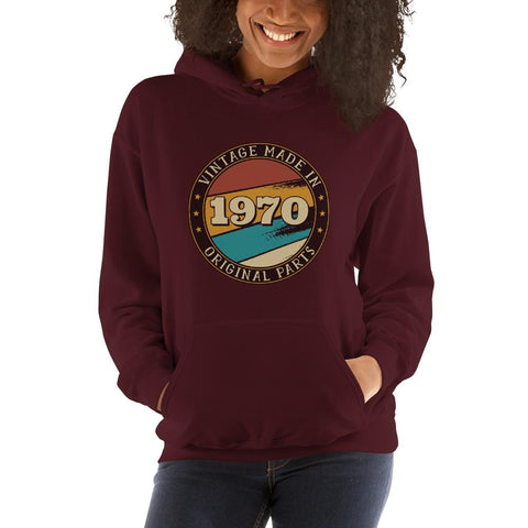 WOMENS HOODIE VINTAGE MADE IN 1970 MOTIVATIONAL QUOTES HOODIES THE SUCCESS MERCH Maroon S 