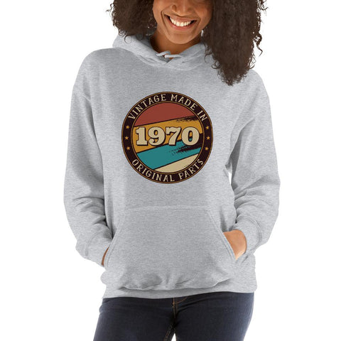 WOMENS HOODIE VINTAGE MADE IN 1970 MOTIVATIONAL QUOTES HOODIES THE SUCCESS MERCH Sport Grey S 