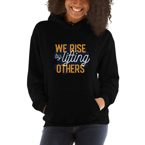 WOMENS HOODIE WE RISE MOTIVATIONAL QUOTES HOODIES THE SUCCESS MERCH Black S 