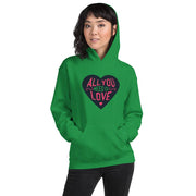 WOMENS HOODY ALL YOU NEED IS LOVE MOTIVATIONAL QUOTES HOODIES THE SUCCESS MERCH Irish Green S 