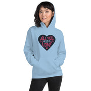 WOMENS HOODY ALL YOU NEED IS LOVE MOTIVATIONAL QUOTES HOODIES THE SUCCESS MERCH Light Blue S 