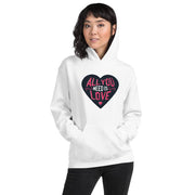 WOMENS HOODY ALL YOU NEED IS LOVE MOTIVATIONAL QUOTES HOODIES THE SUCCESS MERCH White S 
