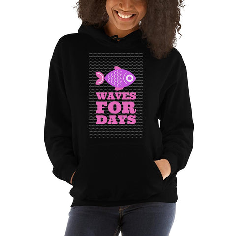 WOMENS HOODY WAVES FOR DAYS MOTIVATIONAL QUOTES HOODIES THE SUCCESS MERCH Black S 