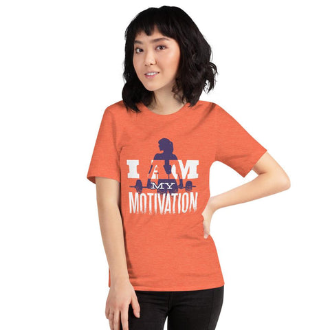 WOMENS I AM MY MOTIVATION T-SHIRT MOTIVATIONAL QUOTES T-SHIRTS THE SUCCESS MERCH Heather Orange S 