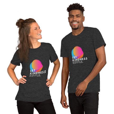 WOMENS LET KINDNESS RIPPLE T-SHIRT MOTIVATIONAL QUOTES T-SHIRTS THE SUCCESS MERCH Dark Grey Heather XS 
