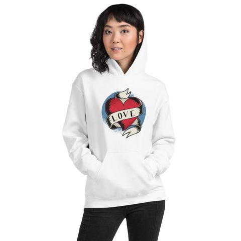 WOMENS LOVE HEART TATTOO HOODY MOTIVATIONAL QUOTES HOODIES THE SUCCESS MERCH White S 