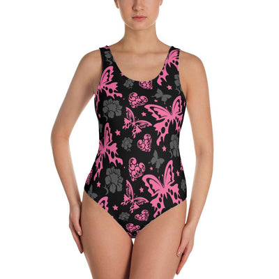 WOMENS ONE-PIECE SWIMSUIT BUTTERFLY FLORAL THE SUCCESS MERCH XS 