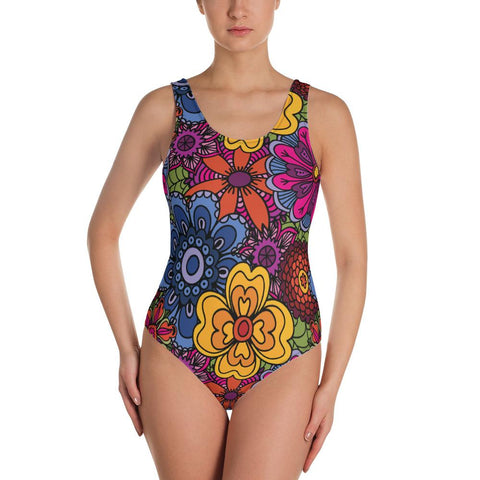 WOMENS ONE-PIECE SWIMSUIT ETHNIC FLORAL THE SUCCESS MERCH XS 