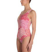 WOMENS ONE-PIECE SWIMSUIT ROSE FLORAL THE SUCCESS MERCH 