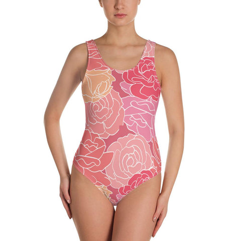 WOMENS ONE-PIECE SWIMSUIT ROSE FLORAL THE SUCCESS MERCH XS 