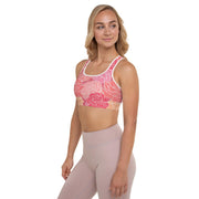 WOMENS PADDED SPORTS BRA ROSE FLORAL THE SUCCESS MERCH 