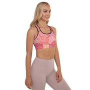 WOMENS PADDED SPORTS BRA ROSE FLORAL THE SUCCESS MERCH 