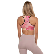 WOMENS PADDED SPORTS BRA ROSE FLORAL THE SUCCESS MERCH 