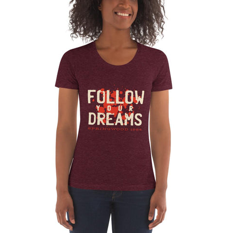 WOMENS SLIM FIT TEE MOTIVATIONAL QUOTES T-SHIRTS THE SUCCESS MERCH Tri-Cranberry S 