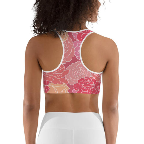 WOMENS SPORTS BRA ROSE FLORAL THE SUCCESS MERCH 