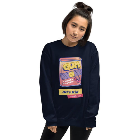 WOMENS SWEATSHIRT 80S KID FOREVER THE SUCCESS MERCH Navy S 