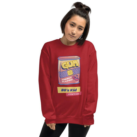 WOMENS SWEATSHIRT 80S KID FOREVER THE SUCCESS MERCH Red S 