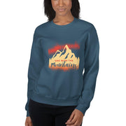 WOMENS SWEATSHIRT ONE WITH THE MOUNTAINS MOTIVATIONAL QUOTES SWEATSHIRTS THE SUCCESS MERCH Indigo Blue 