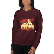 WOMENS SWEATSHIRT ONE WITH THE MOUNTAINS MOTIVATIONAL QUOTES SWEATSHIRTS THE SUCCESS MERCH Maroon 