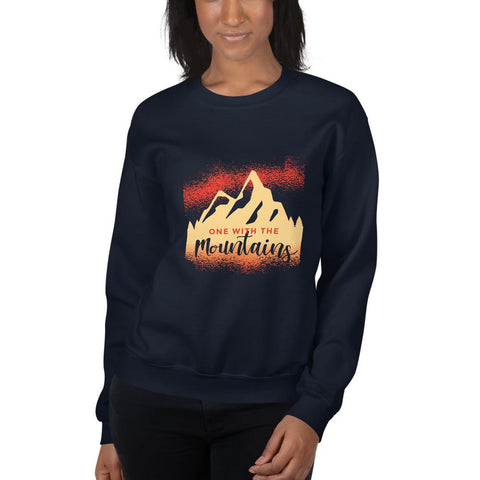 WOMENS SWEATSHIRT ONE WITH THE MOUNTAINS MOTIVATIONAL QUOTES SWEATSHIRTS THE SUCCESS MERCH Navy 