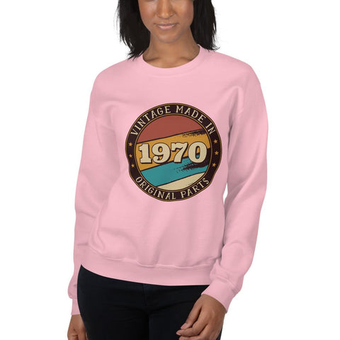 WOMENS SWEATSHIRT VINTAGE MADE IN 1970 THE SUCCESS MERCH Light Pink S 