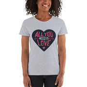 WOMENS T-SHIRT ALL YOU NEED IS LOVE THE SUCCESS MERCH Sport Grey S 