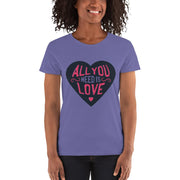 WOMENS T-SHIRT ALL YOU NEED IS LOVE THE SUCCESS MERCH Violet S 