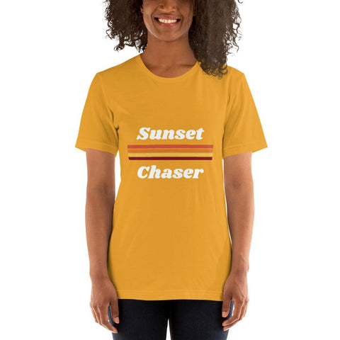 WOMENS T-SHIRT SUNSET CHASER THE SUCCESS MERCH Mustard S 