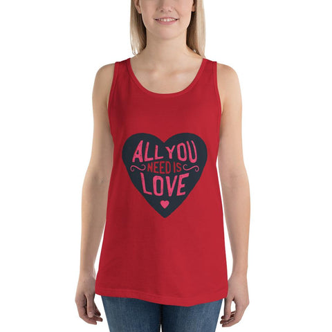 WOMENS TANK TOP ALL YOU NEED IS LOVE THE SUCCESS MERCH Red XS 