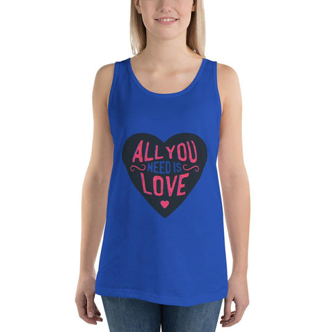 WOMENS TANK TOP ALL YOU NEED IS LOVE THE SUCCESS MERCH True Royal XS 