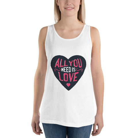 WOMENS TANK TOP ALL YOU NEED IS LOVE THE SUCCESS MERCH White XS 