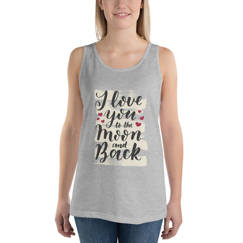 WOMENS TANK TOP LOVE YOU TO THE MOON AND BACK THE SUCCESS MERCH Athletic Heather XS 