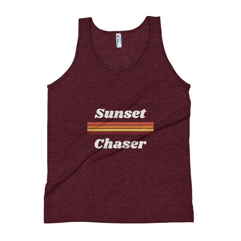 WOMENS TANK TOP SUNSET CHASER THE SUCCESS MERCH Tri-Cranberry XS 