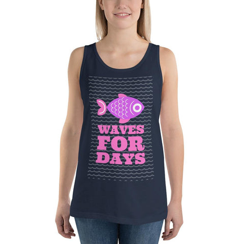 WOMENS TANK TOP WAVES FOR DAYS THE SUCCESS MERCH Navy XS 