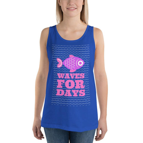 WOMENS TANK TOP WAVES FOR DAYS THE SUCCESS MERCH True Royal XS 