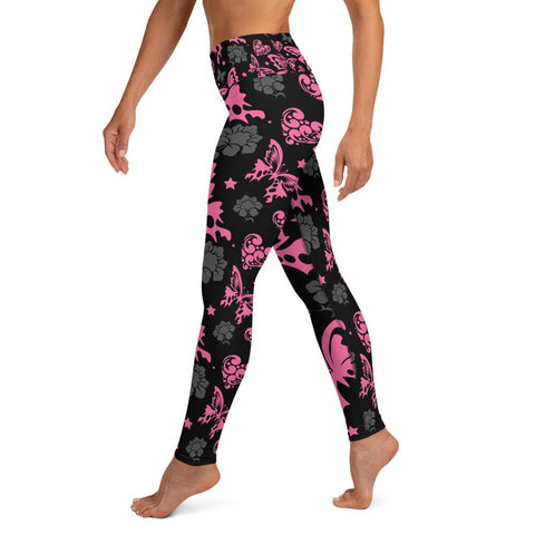 WOMENS YOGA PANTS BUTTERFLY FLORAL THE SUCCESS MERCH 