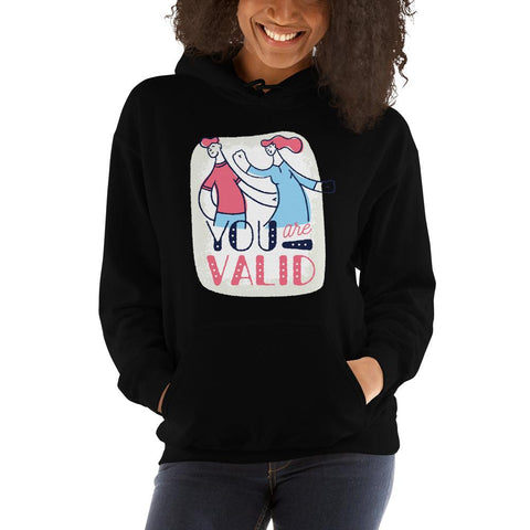 WOMENS YOU ARE VALID HOODIE MOTIVATIONAL QUOTES HOODIES THE SUCCESS MERCH Black S 