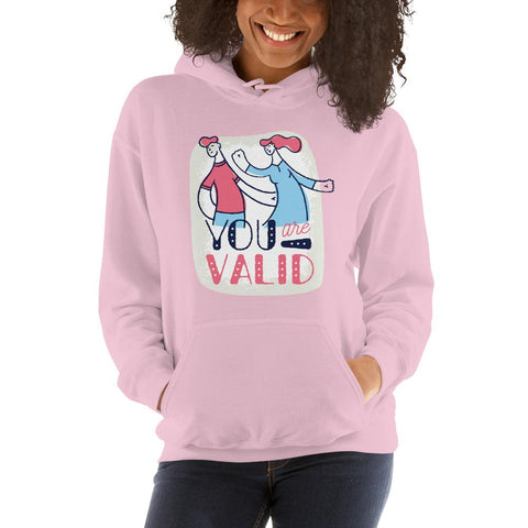 WOMENS YOU ARE VALID HOODIE MOTIVATIONAL QUOTES HOODIES THE SUCCESS MERCH Light Pink S 
